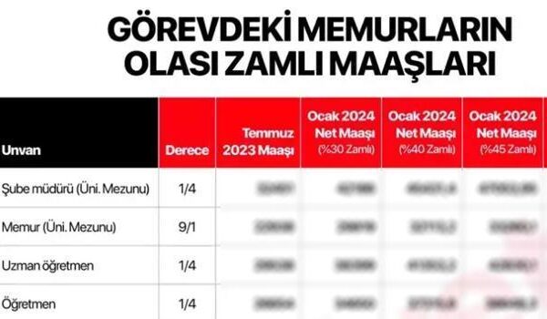 KAMU GÖREVLİLERİ MAAŞI 2025 ARTIŞI (HESAPLAMA TABLOSU) || Ocak ayında kamu çalışanlarının asgari maaşı ne kadar olacak? 2025 Öğretmen, doktor, mühendis, polis, hemşire maaşları