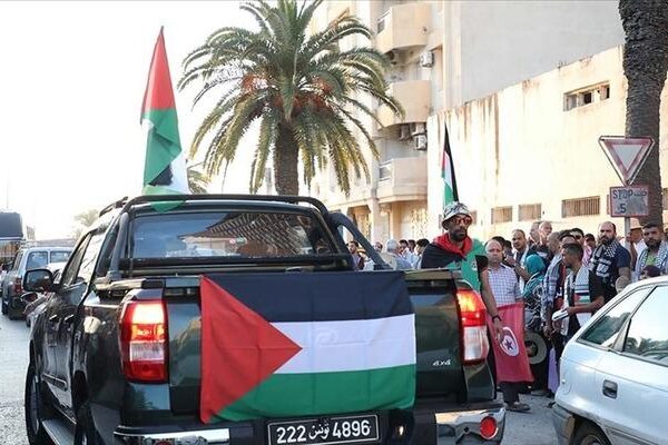 Tunus’ta Gazze ile dayanışma ve Mağrip Direniş Konvoyu’na destek gösterisi